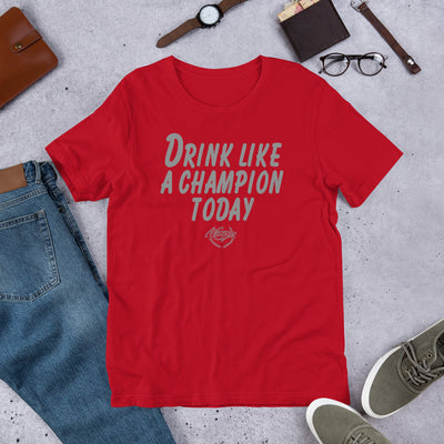 Drink Like a Champion T-Shirt (Red/Grey)