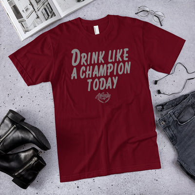 Drink Like a Champion T-Shirt (Maroon/Grey)