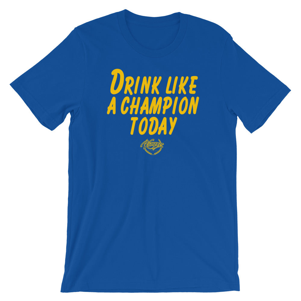 Drink Like a Champion T-Shirt (Blue/Yellow)