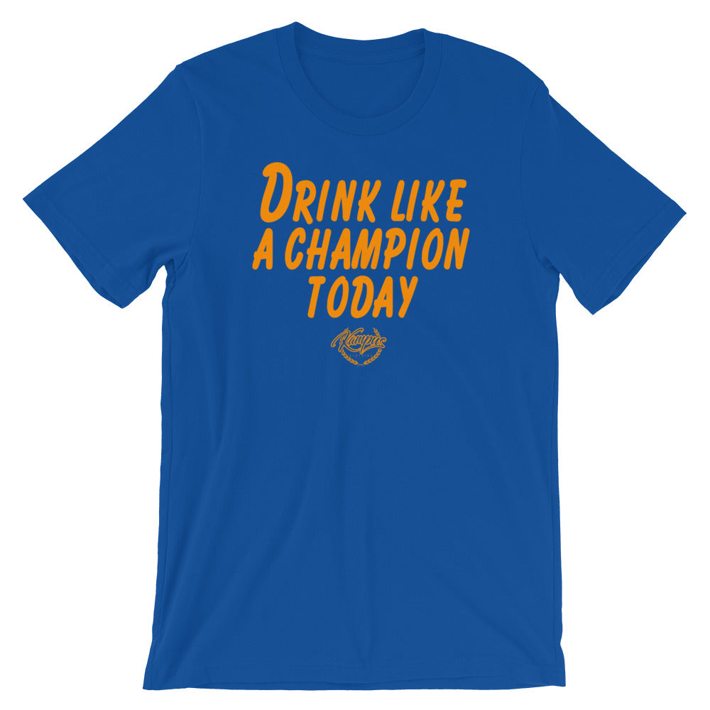 Drink Like a Champion T-Shirt (Blue/Orange)