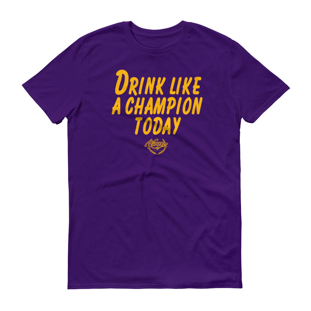 Drink Like a Champion T-Shirt (Purple/Yellow-Gold)