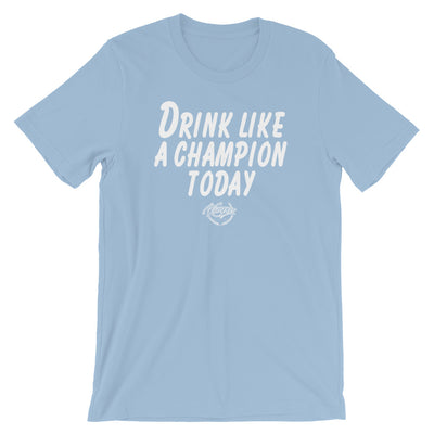 Drink Like a Champion T-Shirt (Light Blue/White)